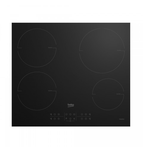 Beko HII74700UF plaque Noir Intégré (placement) 70 cm Plaque avec zone à induction 4 zone(s