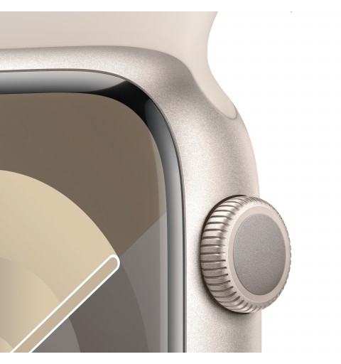 Apple Watch Series 9 GPS 45mm Starlight Aluminium Case with Starlight Sport Band - S M
