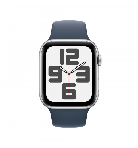 Apple Watch SE GPS Cassa 44mm in Alluminio Argento con Cinturino Sport Blu Tempesta - S M