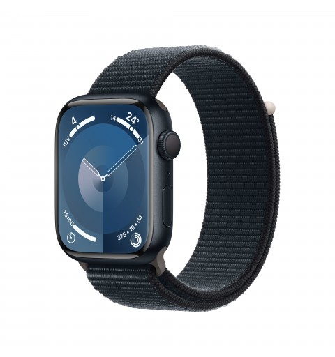 Apple Watch Series 9 GPS Cassa 45mm in Alluminio Mezzanotte con Cinturino Sport Loop Mezzanotte