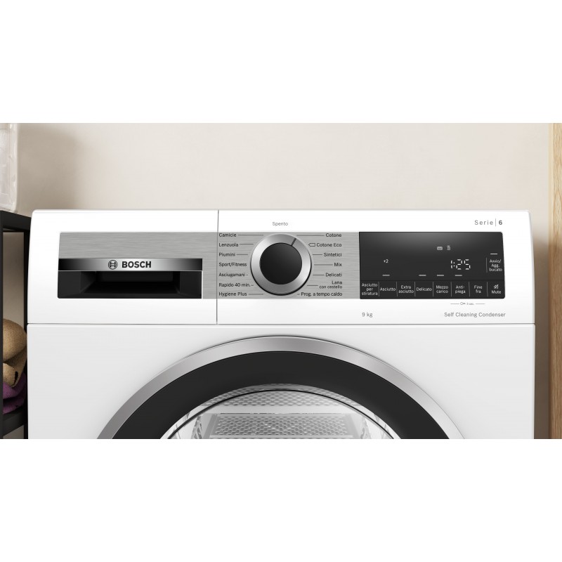 Bosch Serie 6 WQG245D0IT asciugatrice Libera installazione Caricamento frontale 9 kg A+++ Bianco