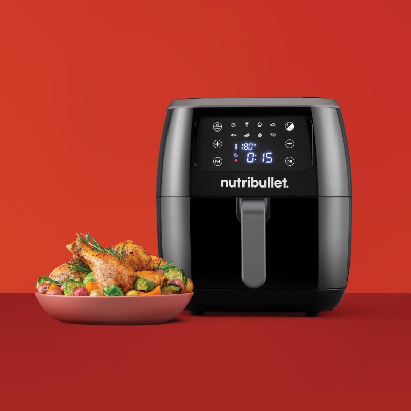 NutriBullet XXL Digital Air Fryer Einzelbild 7 l Eigenständig 1800 W Heißluftfritteuse Schwarz