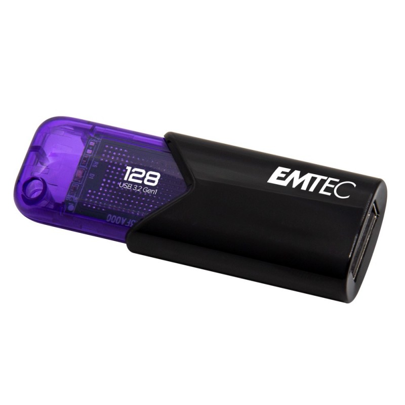 Emtec Click Easy USB-Stick 128 GB USB Typ-A 3.2 Gen 1 (3.1 Gen 1) Schwarz, Violett