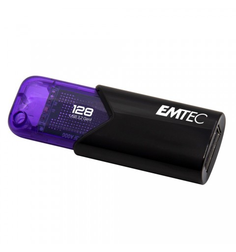 Emtec Click Easy USB-Stick 128 GB USB Typ-A 3.2 Gen 1 (3.1 Gen 1) Schwarz, Violett