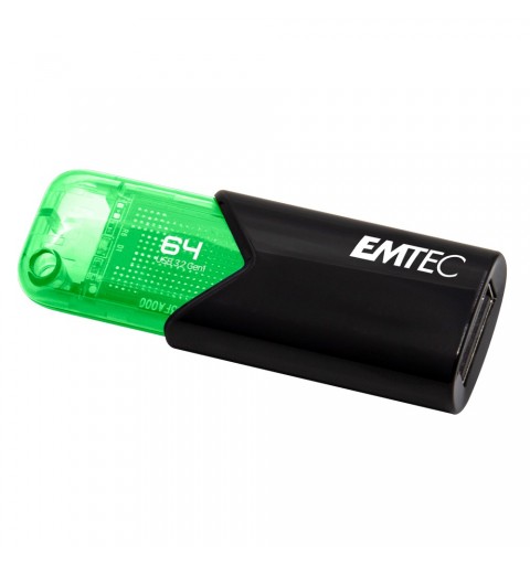 Emtec Click Easy USB-Stick 64 GB USB Typ-A 3.2 Gen 1 (3.1 Gen 1) Schwarz, Grün