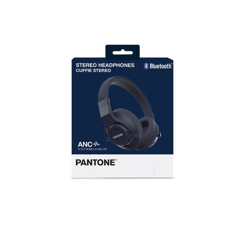 Pantone PT-WH005 Auricolare Con cavo e senza cavo A Padiglione Musica e Chiamate Bluetooth Blu