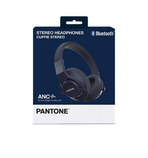Pantone PT-WH005 Casque Avec fil &sans fil Arceau Appels Musique Bluetooth Bleu