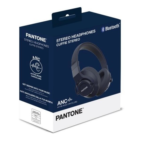 Pantone PT-WH005 Auricolare Con cavo e senza cavo A Padiglione Musica e Chiamate Bluetooth Blu