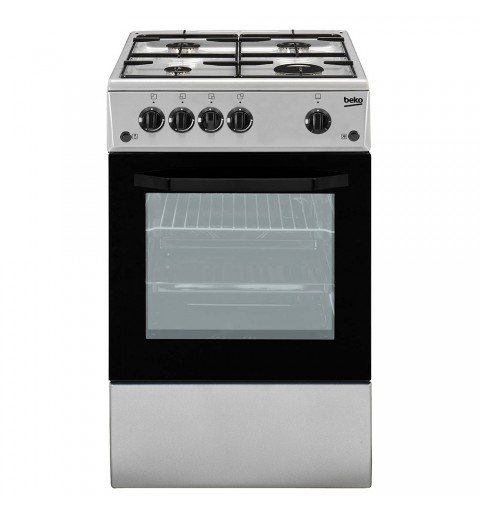 Beko CSS42014FS cucina Gas Nero, Argento A