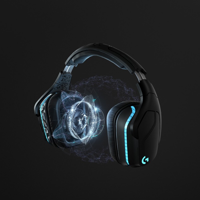 Logitech G Logitech G935 Cuffie Gaming RGB Wireless, Audio Surround 7.1, Cuffie DTS X 2.0, Driver Pro-G 50 ‎mm, 2.4 GHz