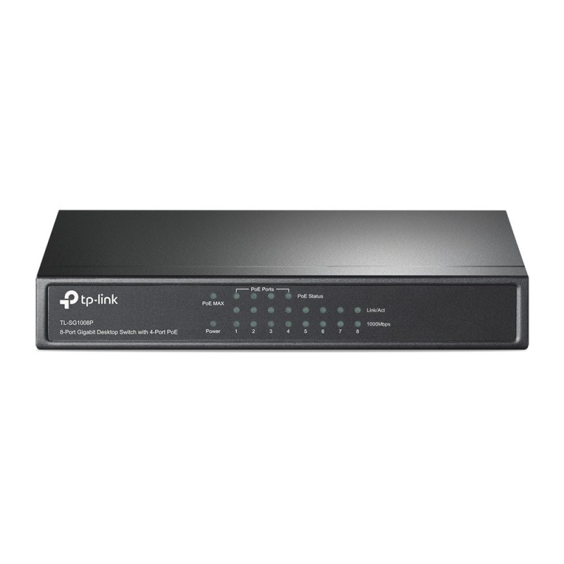 TP-Link TL-SG1008P Gigabit Ethernet (10 100 1000) Connexion Ethernet, supportant l'alimentation via ce port (PoE) Gris