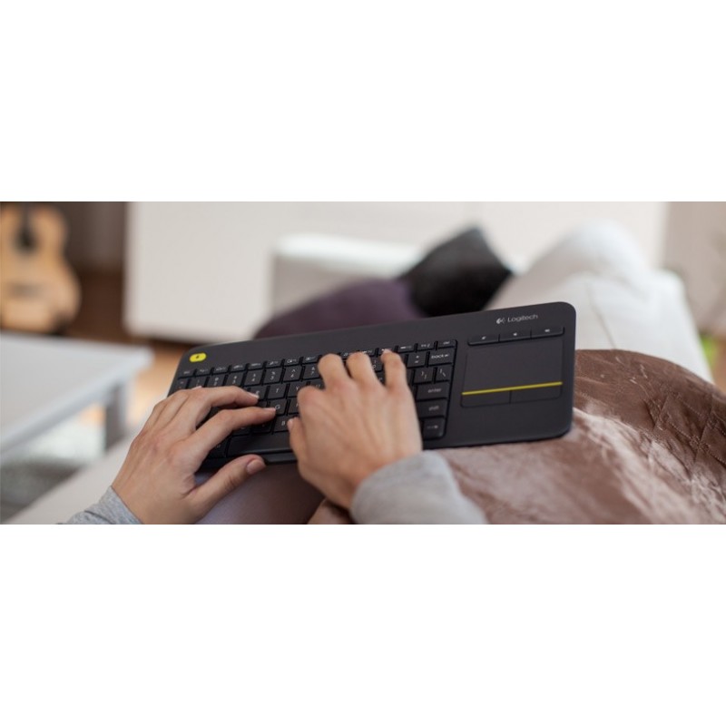 Logitech K400 Plus Tv tastiera RF Wireless QWERTY Inglese Nero