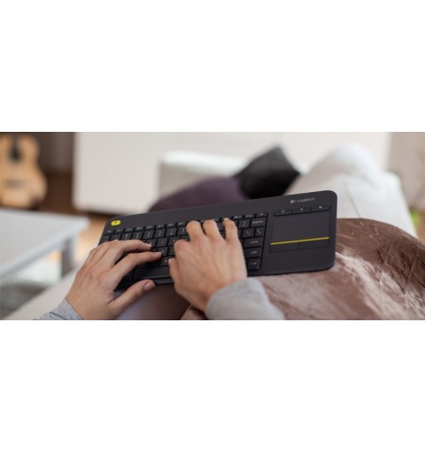 Logitech K400 Plus Tv clavier RF sans fil QWERTY Anglais Noir