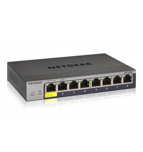 NETGEAR GS108Tv3 Géré L2 Gigabit Ethernet (10 100 1000) Gris