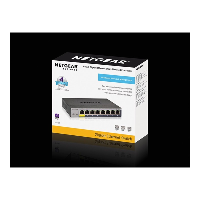 NETGEAR GS108Tv3 Géré L2 Gigabit Ethernet (10 100 1000) Gris