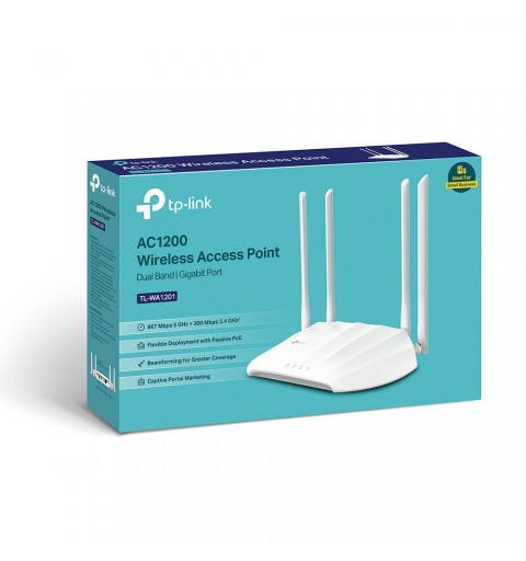 TP-Link TL-WA1201 punto accesso WLAN 867 Mbit s Bianco Supporto Power over Ethernet (PoE)