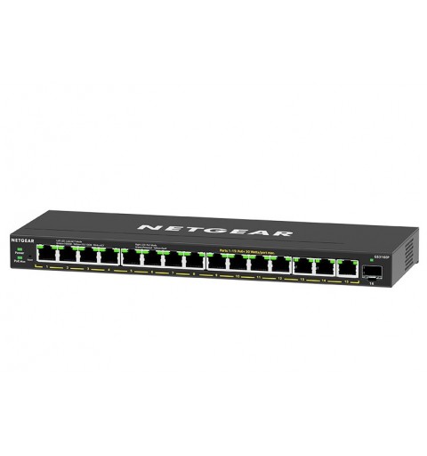 NETGEAR GS316EP-100PES switch di rete Gestito Gigabit Ethernet (10 100 1000) Supporto Power over Ethernet (PoE) Nero