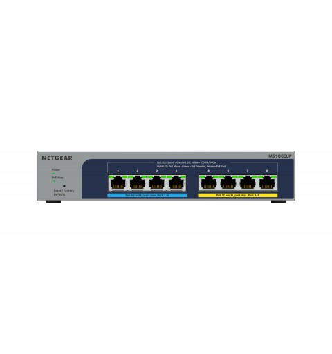 NETGEAR 8-port Ultra60 PoE++ Multi-Gigabit (2.5G) Ethernet Plus Switch Managed L2 L3 2.5G Ethernet (100 1000 2500) Power over