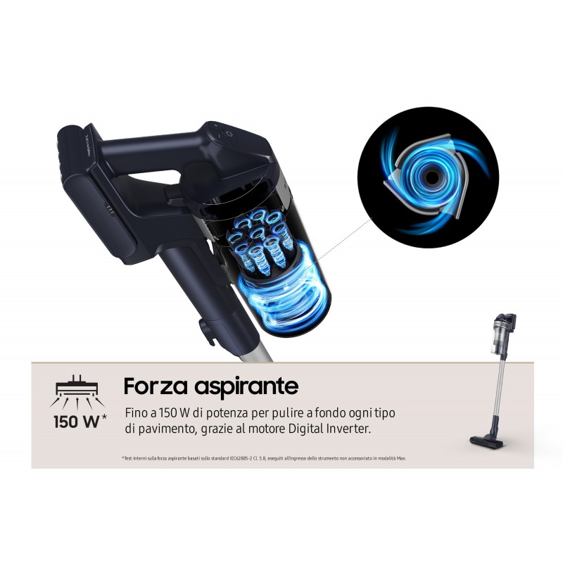Samsung VS15A60AGR5 aspirateur de table Noir, Argent Sans sac