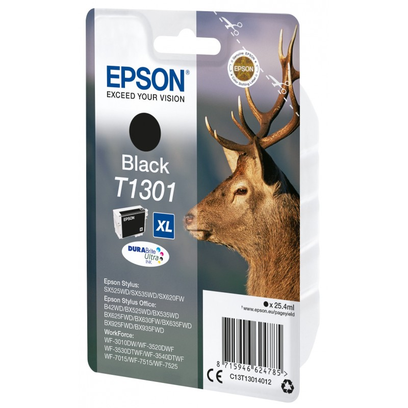 Epson Stag Singlepack Black T1301 DURABrite Ultra Ink