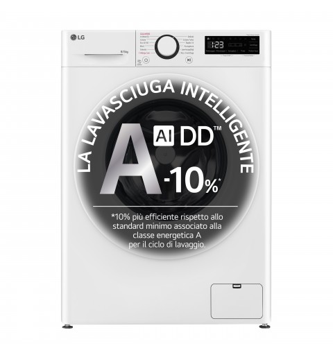 LG D2R3S08NSWW lavadora-secadora Independiente Carga frontal Blanco E