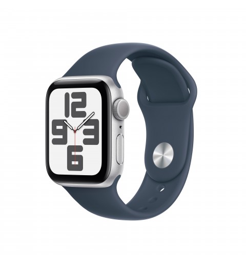 Apple Watch SE GPS Cassa 40mm in Alluminio Argento con Cinturino Sport Blu Tempesta - M L