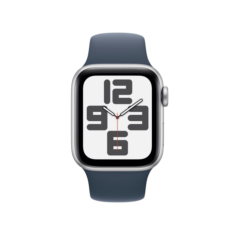 Apple Watch SE GPS Cassa 40mm in Alluminio Argento con Cinturino Sport Blu Tempesta - M L