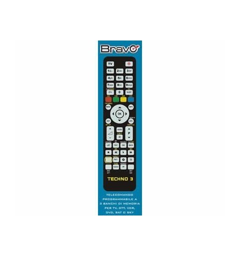 Bravo TECHNO 3 télécommande IR Wireless DTT, DVD Blu-ray, SAT, TV, VCR Appuyez sur les boutons