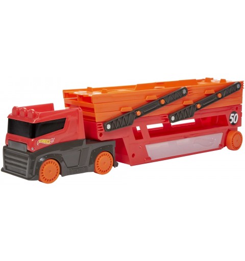 Hot Wheels City - Méga Transporteur Rouge 50Ème