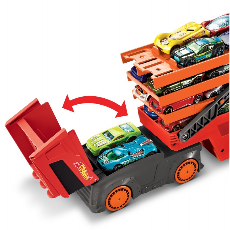 Hot Wheels City - Méga Transporteur Rouge 50Ème