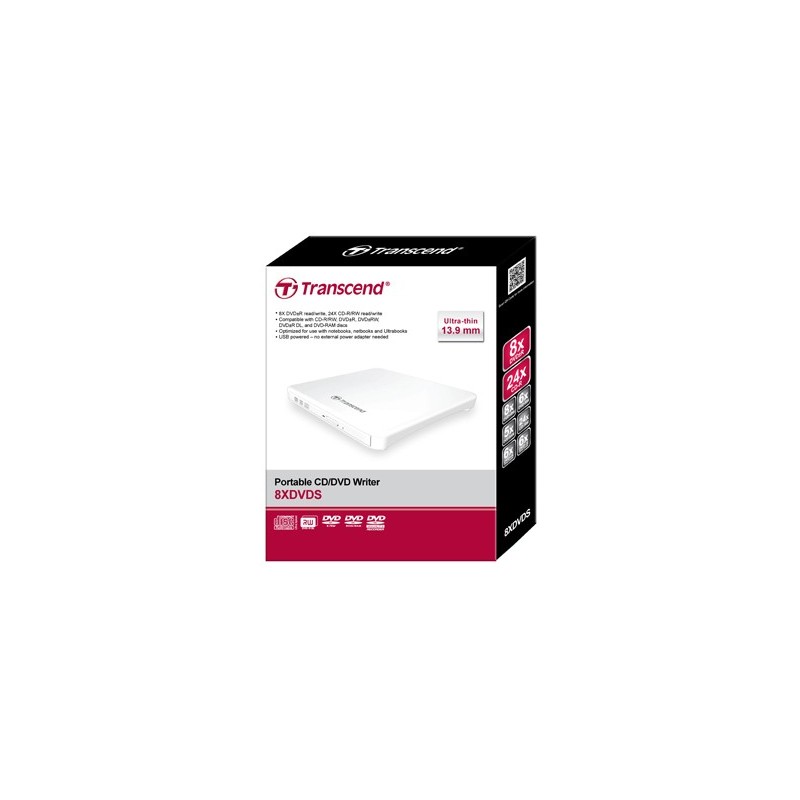 Transcend TS8XDVDS-W lettore di disco ottico DVD±RW Bianco