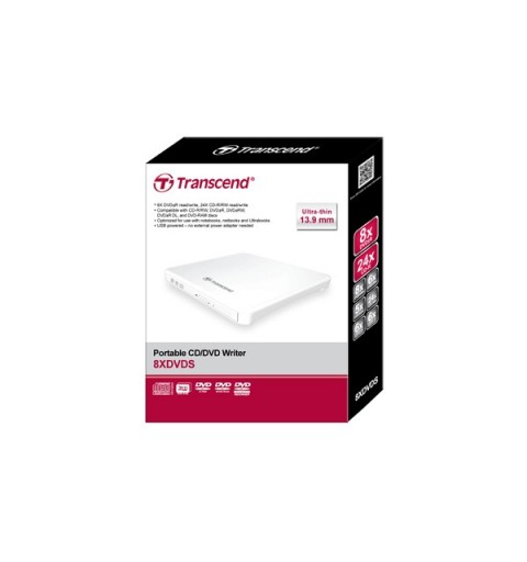 Transcend TS8XDVDS-W lecteur de disques optiques DVD±RW Blanc