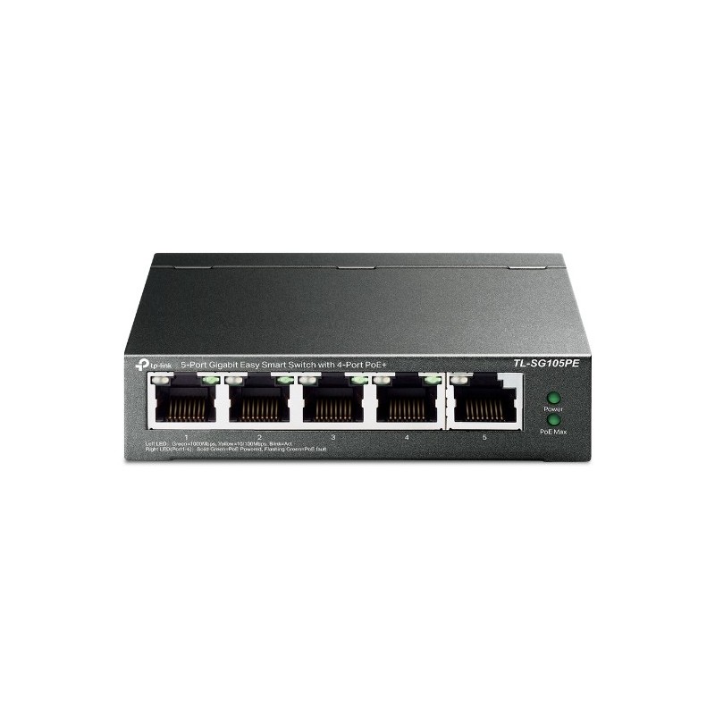 TP-Link TL-SG105PE switch Gestionado L2 Gigabit Ethernet (10 100 1000) Energía sobre Ethernet (PoE) Negro