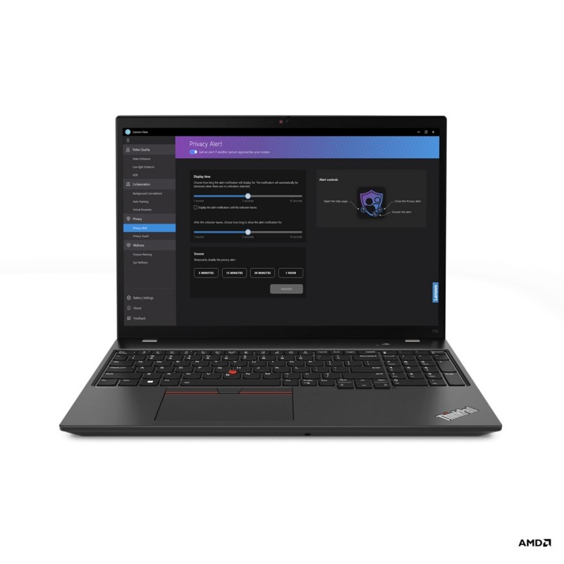 Lenovo ThinkPad T16 Portátil 40,6 cm (16") WUXGA AMD Ryzen™ 7 PRO 7840U 16 GB LPDDR5x-SDRAM 512 GB SSD Wi-Fi 6E (802.11ax)