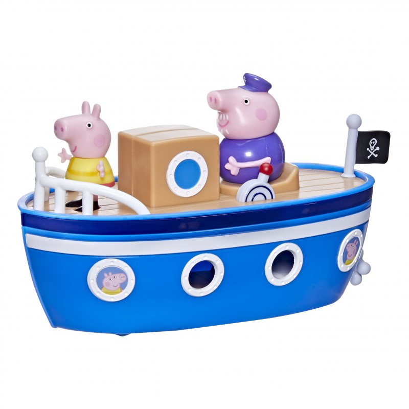 Peppa Pig - La Barca di Nonno Pig, barca giocattolo per età prescolare con ruote che girano, include 1 personaggio, dai 3 anni