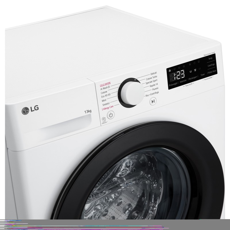 LG F4R3013NSWB Lavatrice 13kg AI DD, Classe A-20%, 1400 giri, Lavaggio a vapore