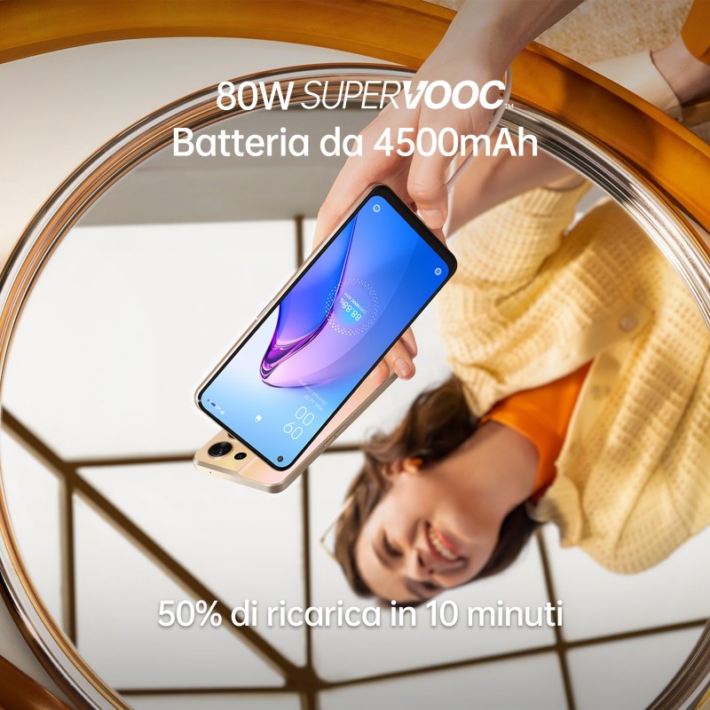 OPPO Reno 8 5G 16,3 cm (6.4") Dual-SIM Android 12 USB Typ-C 8 GB 256 GB 4500 mAh Schwarz