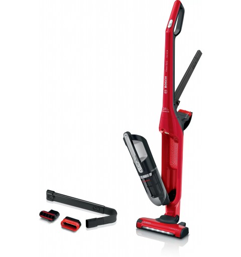 Bosch Serie 4 BBH3ZOO28 aspiradora de pie y escoba eléctrica Batería Secar Sin bolsa 0,4 L Negro, Rojo 2,15 Ah