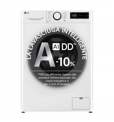 LG D4R3009NSWW lavadora-secadora Independiente Carga frontal Blanco D