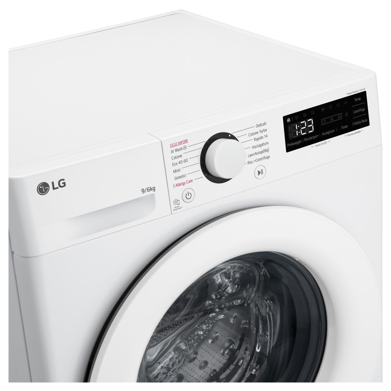 LG D4R3009NSWW Waschtrockner Freistehend Frontlader Weiß D