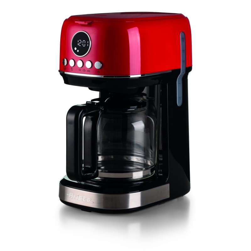 Ariete 1396 Macchina da caffè con filtro Moderna, Caffè americano, Capacità fino a 15 tazze, Base riscaldante, Display LCD,