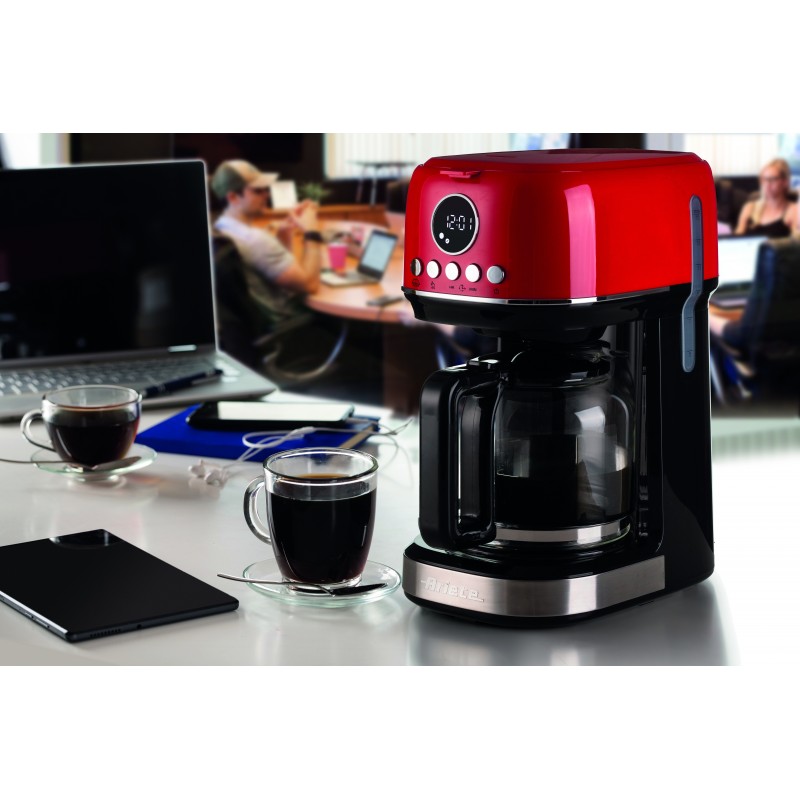 Ariete 1396 Macchina da caffè con filtro Moderna, Caffè americano, Capacità fino a 15 tazze, Base riscaldante, Display LCD,