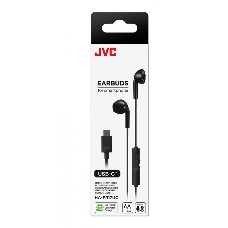 JVC HA-FR17UC Kopfhörer Kabelgebunden im Ohr Anrufe Musik USB Typ-C Schwarz