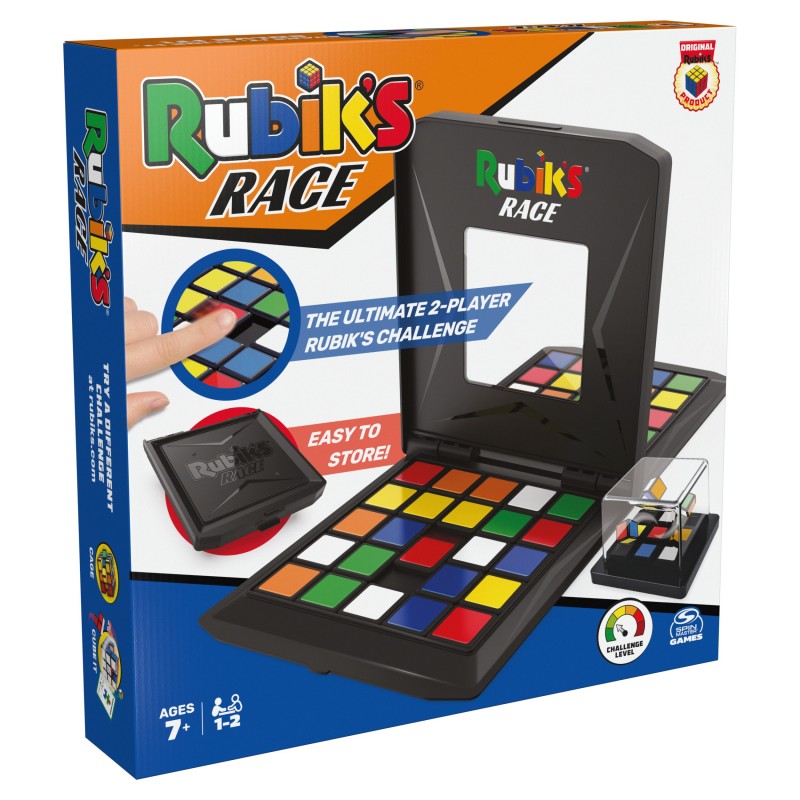 Spin Master Games Rubik’s Race, Classic Fast-Paced Strategy Sequence Brain Teaser Travel Board Game Two-Player Speed Solving