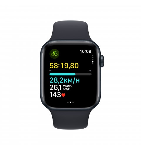 Apple Watch SE OLED 44 mm Digital 368 x 448 Pixeles Pantalla táctil Negro Wifi GPS (satélite)
