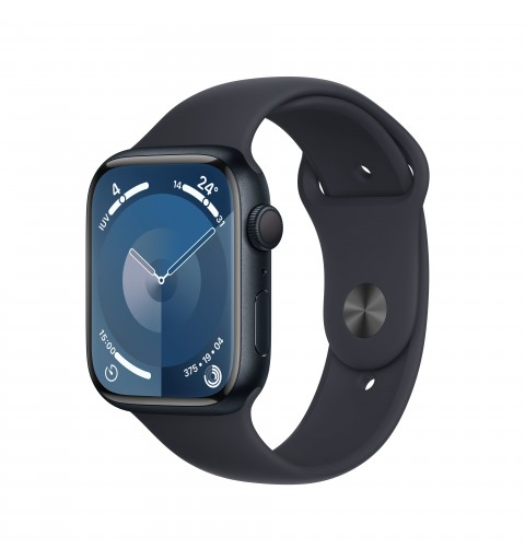 Apple Watch Series 9 GPS Cassa 45mm in Alluminio Mezzanotte con Cinturino Sport Mezzanotte - S M