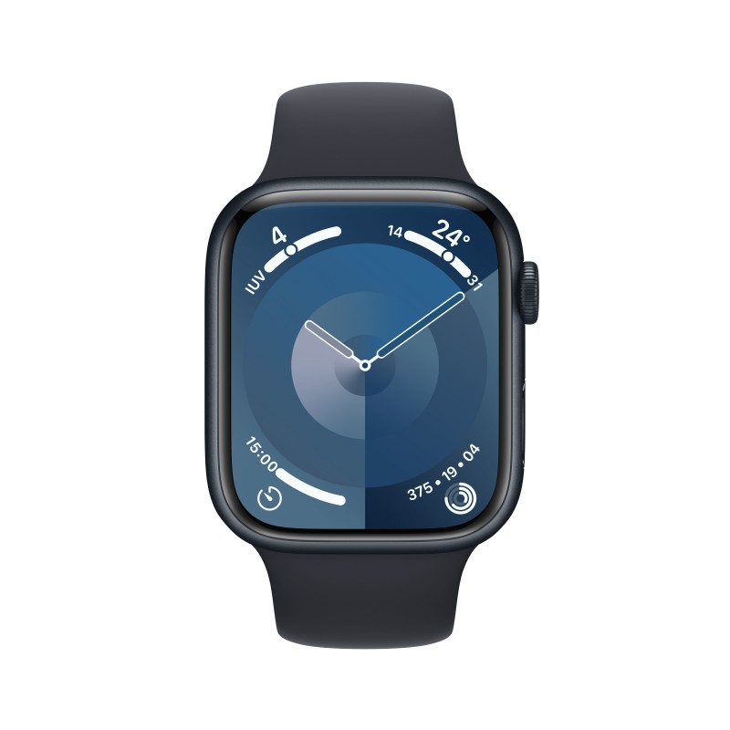 Apple Watch Series 9 GPS 45mm Midnight Aluminium Case with Midnight Sport Band - S M