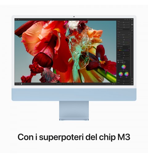 Apple iMac Apple M 59,7 cm (23.5") 4480 x 2520 pixels 8 Go 512 Go SSD PC All-in-One macOS Sonoma Wi-Fi 6E (802.11ax) Bleu
