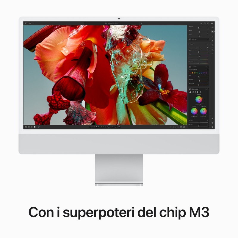 Apple iMac 24-inch with Retina 4.5K display M3 chip with 8‑core CPU and 10‑core GPU, 512GB SSD - Silver