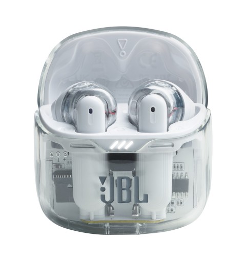 JBL Tune Flex Ghost Edition Casque True Wireless Stereo (TWS) Ecouteurs Appels Musique Bluetooth Translucide, Blanc